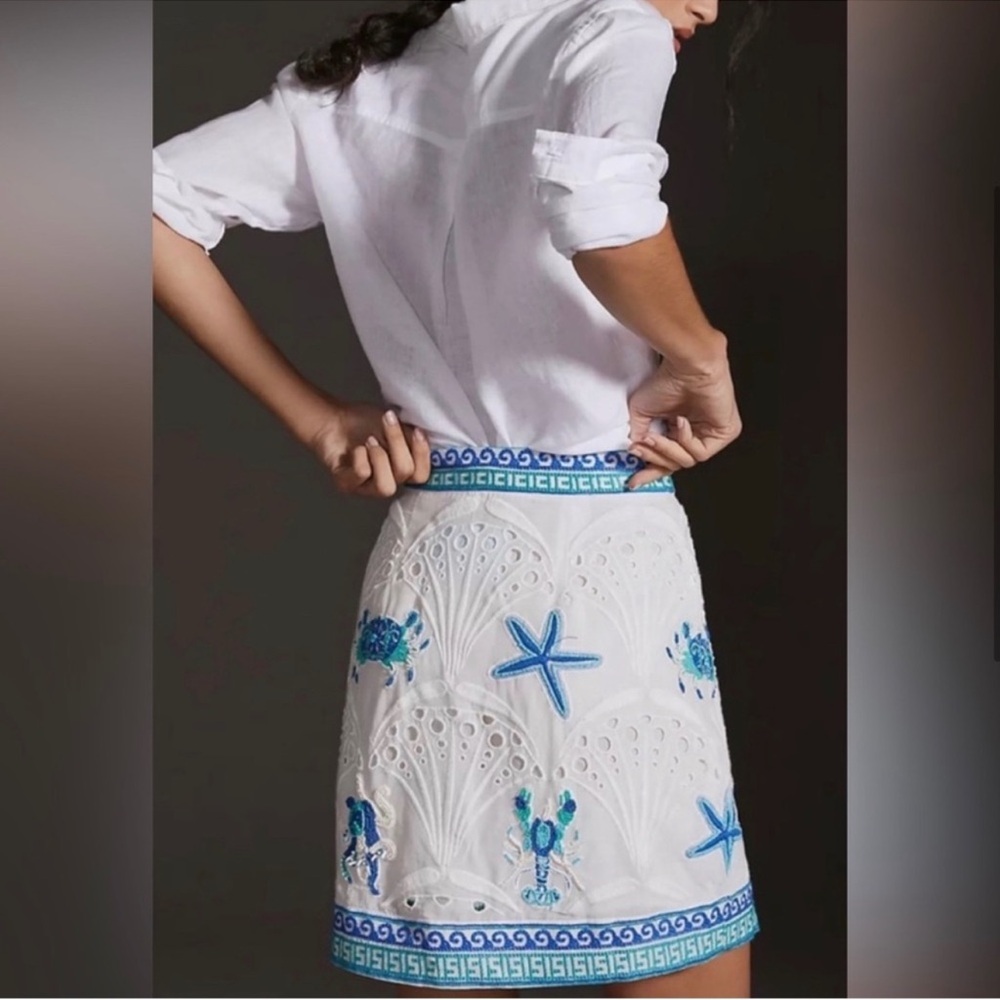 💙 Anthropologie Maeve Slim Mini Skirt 💙 - Picture 2 of 8